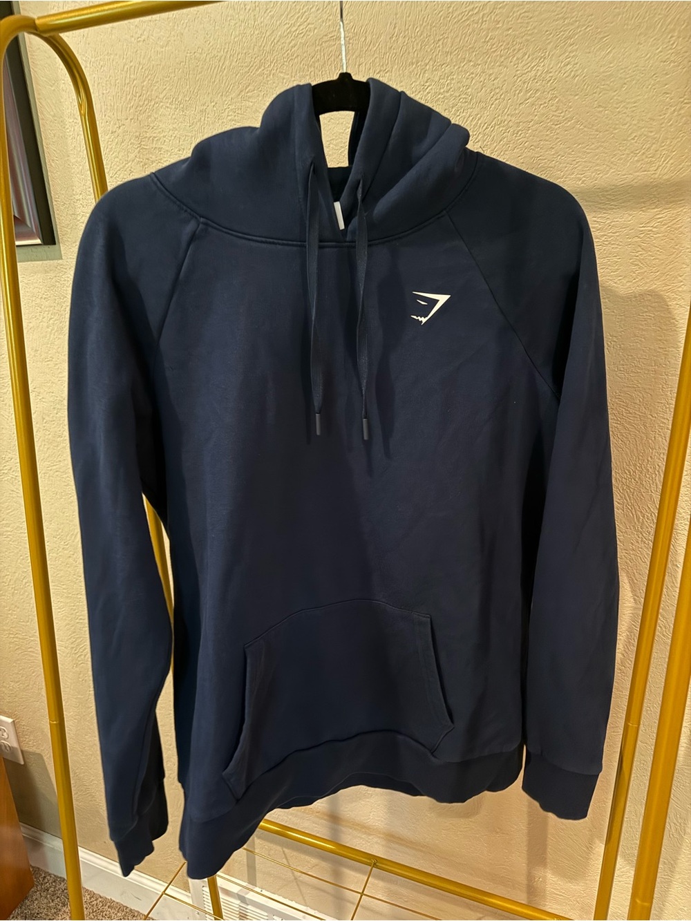 Gymshark Navy Blue Hoodie with Small White Logo